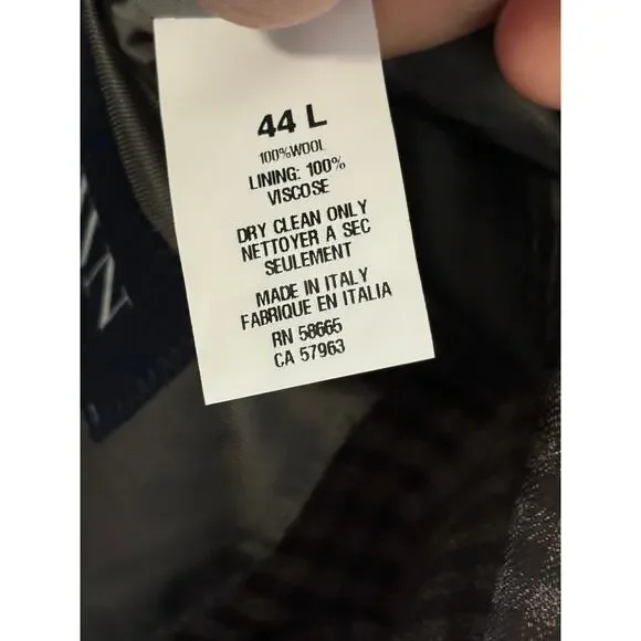 JWN Nordstrom Plaid 100% Wool Jacket Blazer Sport Coat 42L Made in Italy Brown - Picture 4 of 5